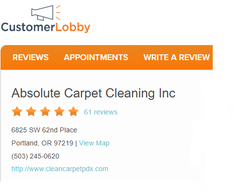 Absolute Carpet Cleaning Customer Lobby Reviews